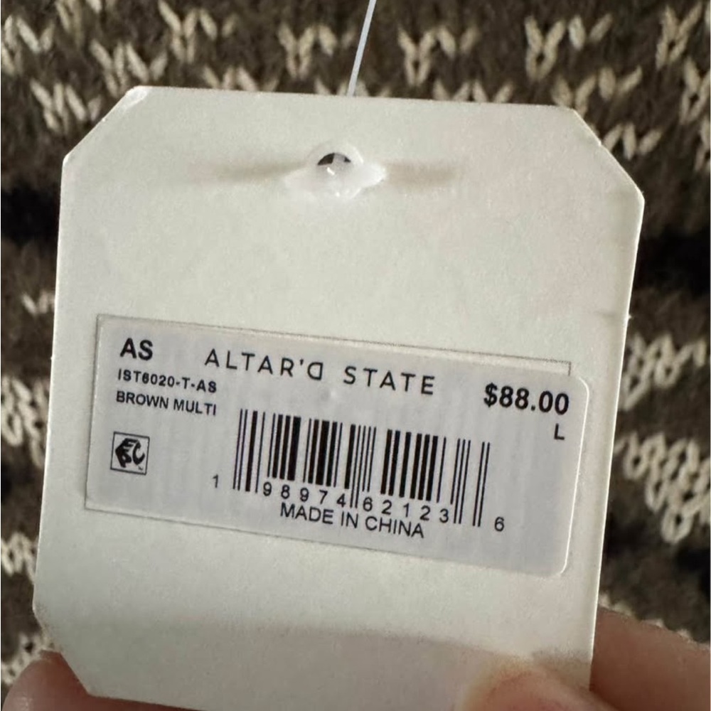 NWT Altar'd State Fern Fair Isle Horse Sweater - Picture 4 of 6
